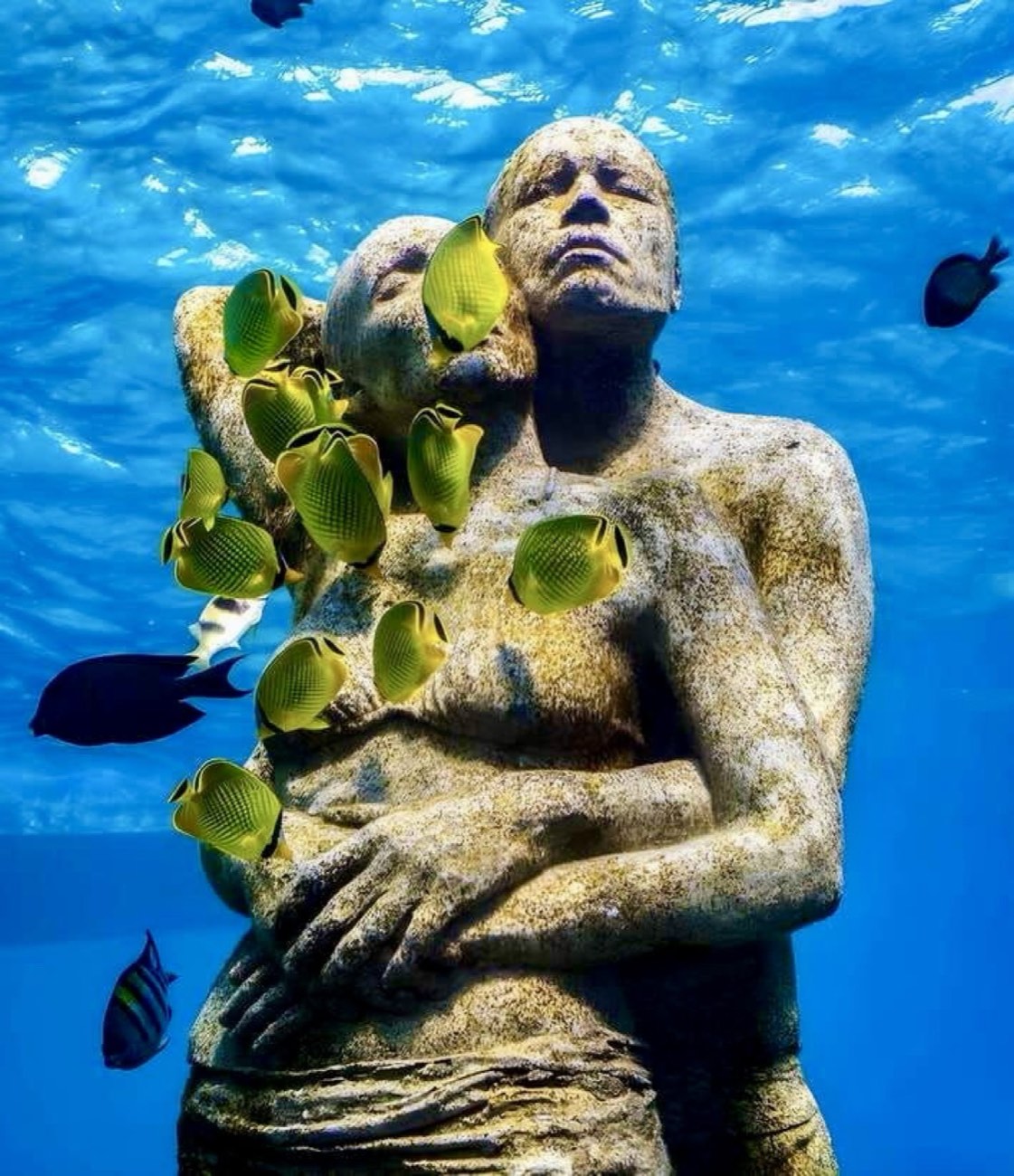 Unterwasser-Skulpturen-Installation bei den Gili-Inseln